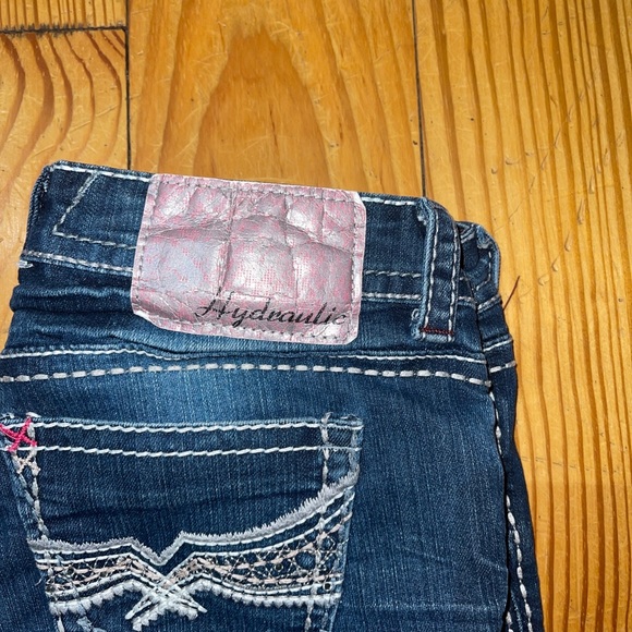 Hydraulic Gramercy Womens Blue Jeans Capri Low Rise Distress Crosshatch Sz 5/6 - Picture 6 of 6